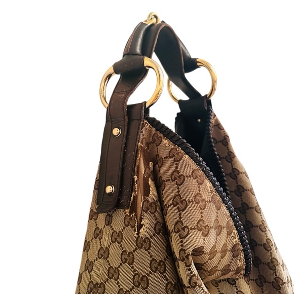 GUCCI VINTAGE LARGE HORSE BIT HOBO BAG - Picture 6 of 14